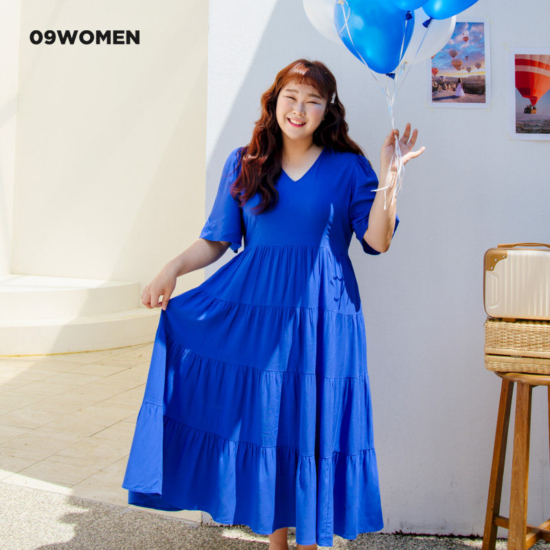 【明星同款】09women大码女装连衣裙甜美简约通勤夏季新款59446