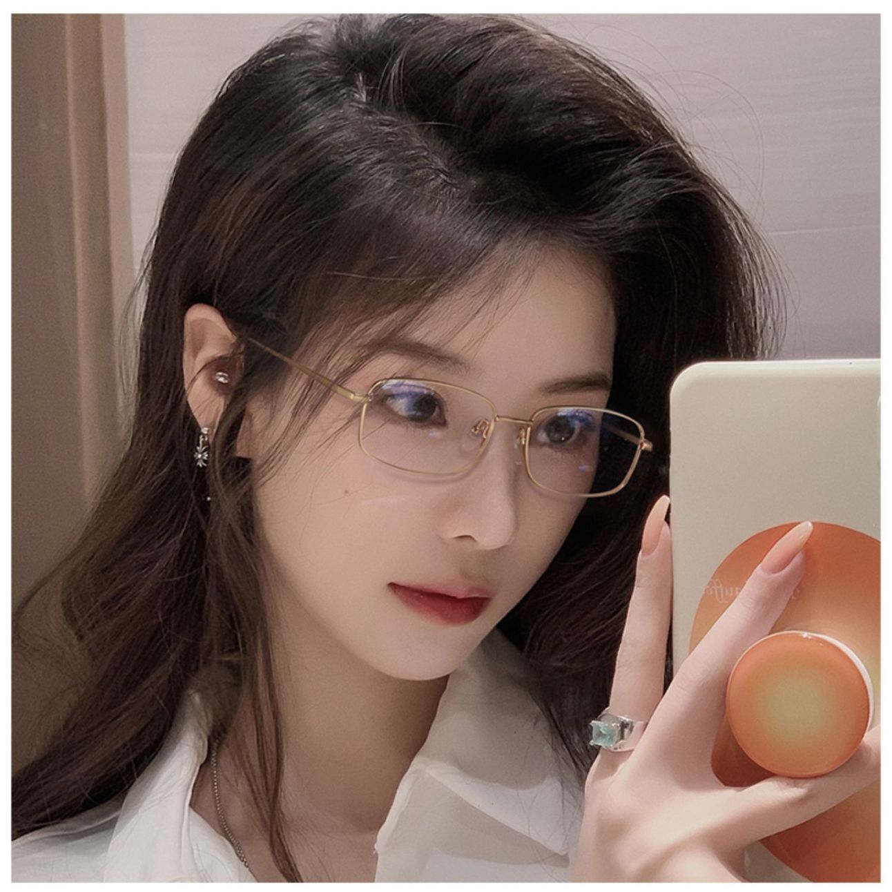 小方框复古金丝细边近视眼镜框