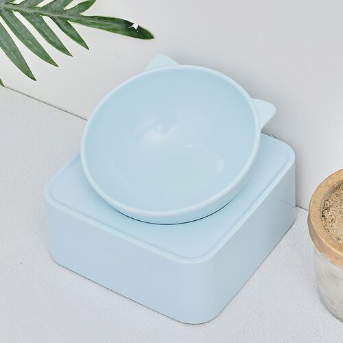猫碗斜口碗保护颈椎猫食盆狗碗高脚碗架宠物小桌子饭桌防打翻防摔