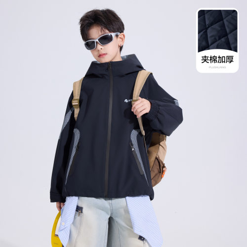 男童户外防风防水加厚棉服