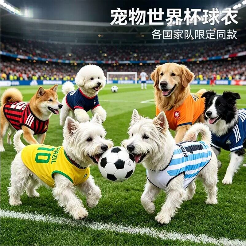 2026世界杯球衣狗狗衣服薄中小大型犬金毛萨摩耶柯基比熊猫咪夏装