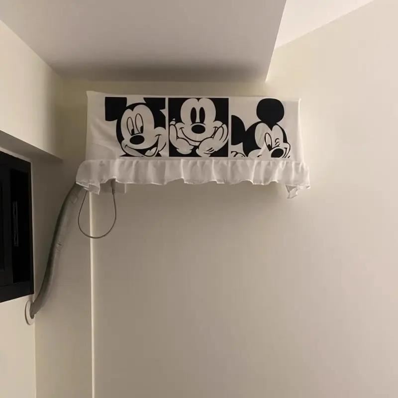 米奇空调挡风帘挂壁式通用防直吹导风板帘子冷气出风口遮风布月子