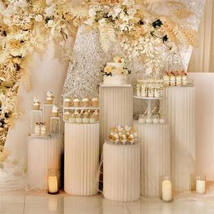 婚庆道具纸质折叠罗马柱橱窗气球派对中岛桌甜品台商品陈列展示台