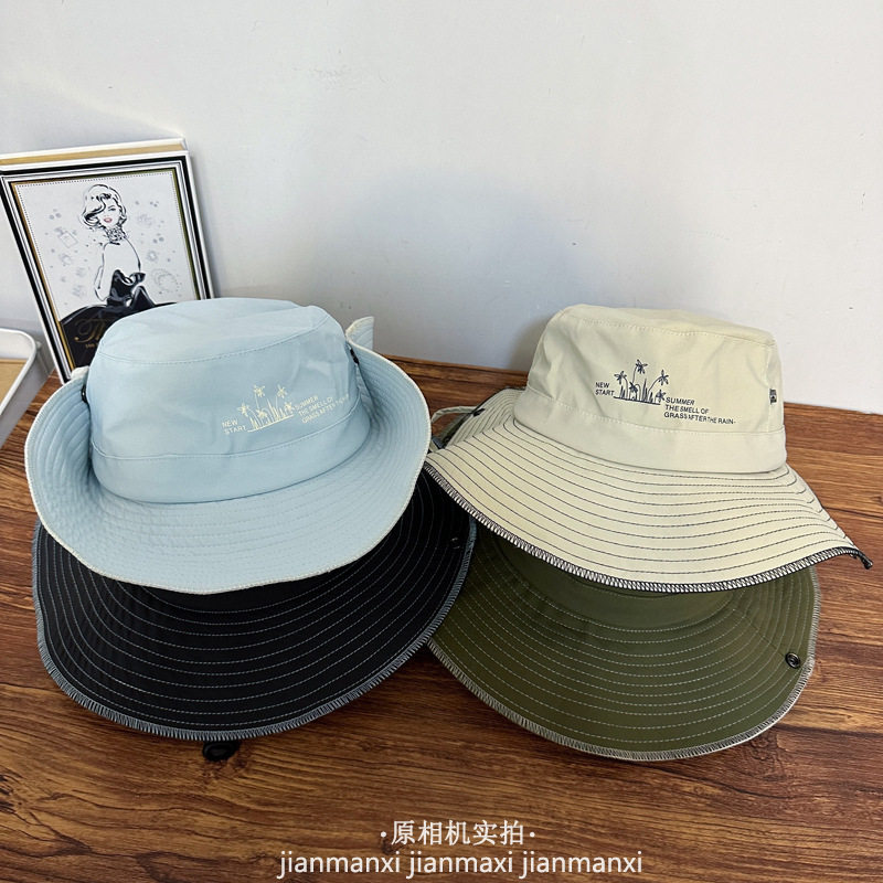 儿童亲子款韩系新款春夏季锁边渔夫帽户外遮阳防晒百搭露营登山帽