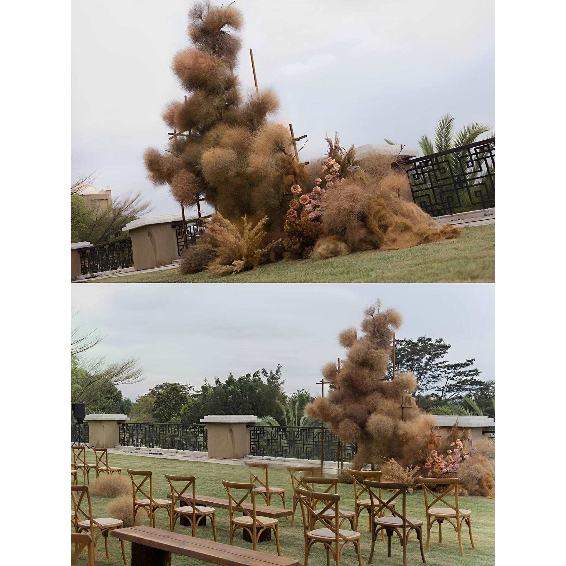 风滚草干花花艺软装婚礼造景布置秋季氛围感美陈橱窗装饰铁丝牡丹