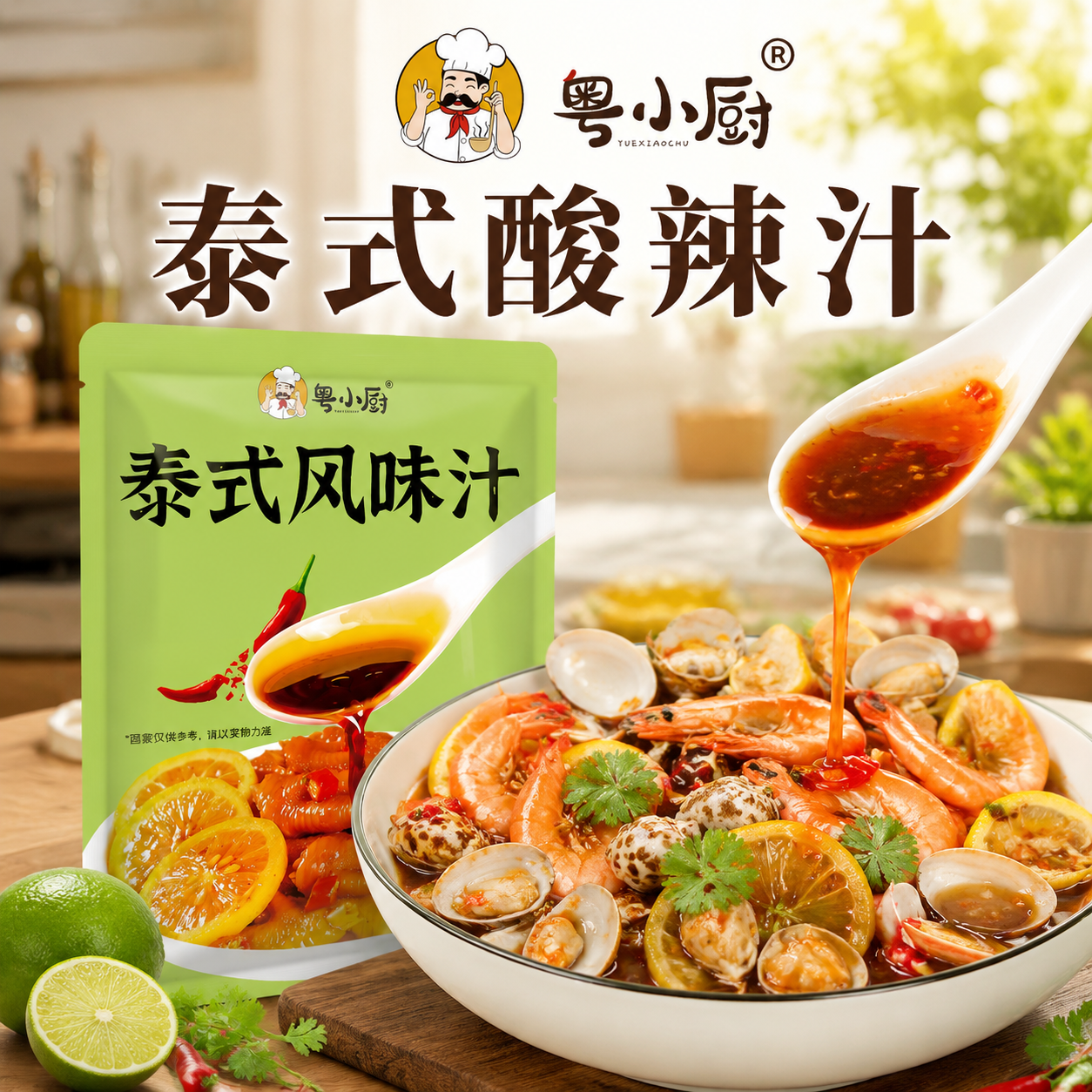 粤小厨泰式酸辣汁泰式风味汁泡凤爪调料柠檬鸡爪无骨凉拌菜调料包