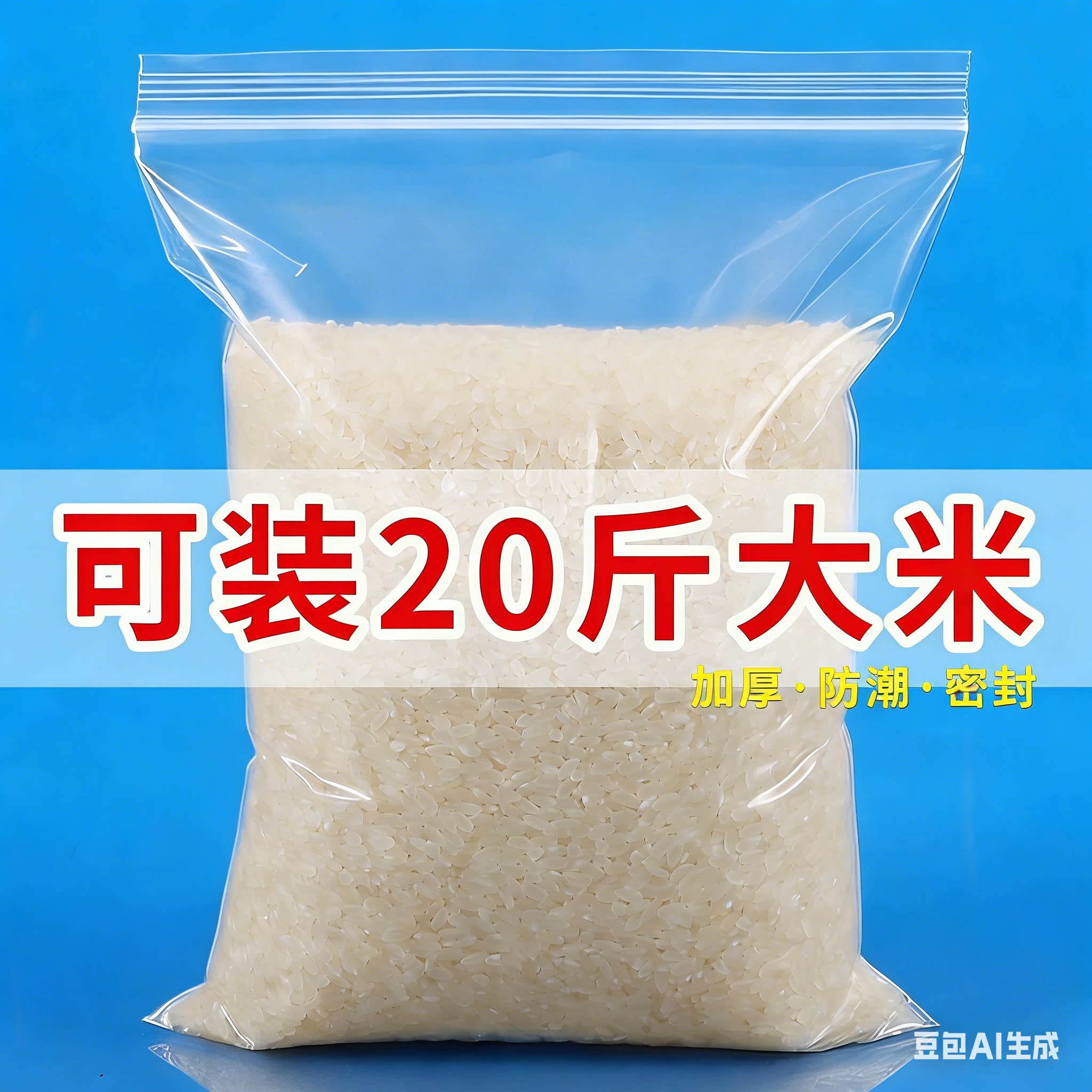 大米自封袋防尘防潮杂粮密封袋分装袋一次性自封袋透明收纳袋Y287