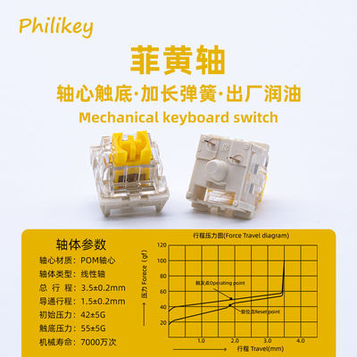 钧轴精密客制化机械键盘菲黄轴HIFI三脚热插拔焊接轴体麻将音厂润