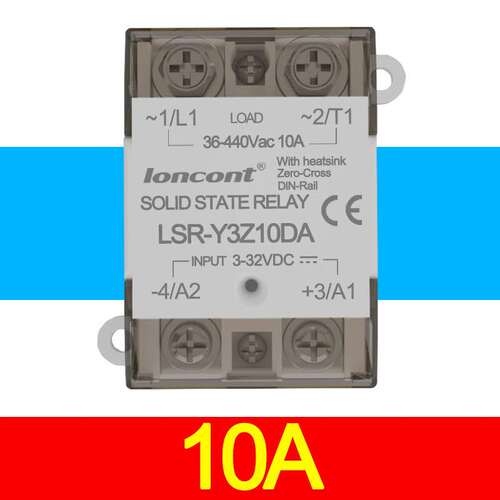 一体化单相直流控交流固态继电器10A-100A带散热器导轨SSR40DA/DD