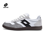 乐途德训鞋男鞋2025春季新款皮面复古T头鞋轻便休闲鞋软底板鞋女