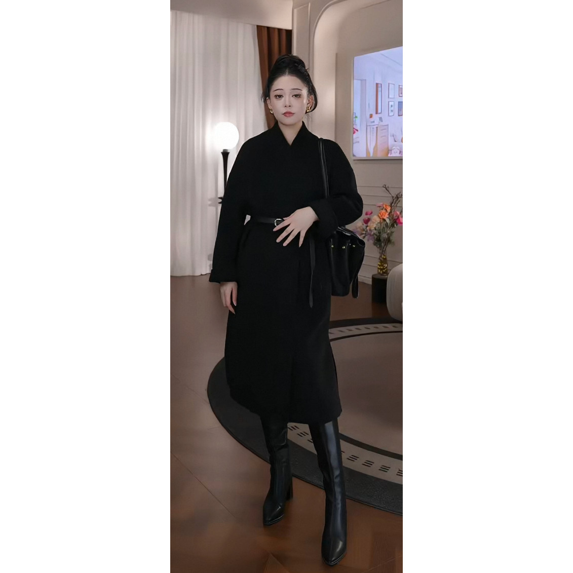 【廖廖粉丝专享】30兔毛70羊毛 男女同款秋冬双面毛呢大衣-2037
