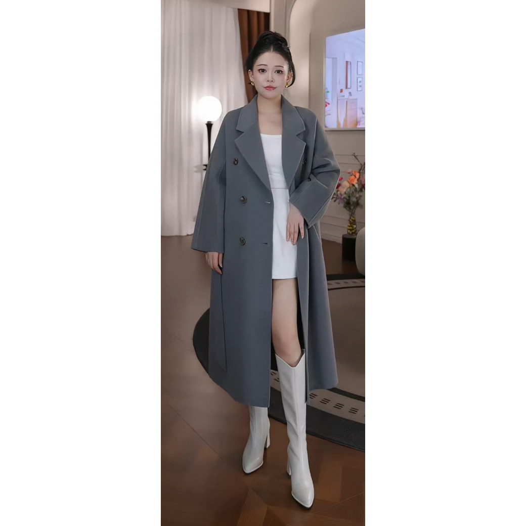 【廖廖粉丝专享】801兔绒双面羊毛大衣女