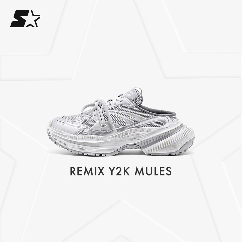 STARTER老爹拖鞋女款秋季新款透气厚底休闲鞋运动一脚蹬拖鞋鞋子