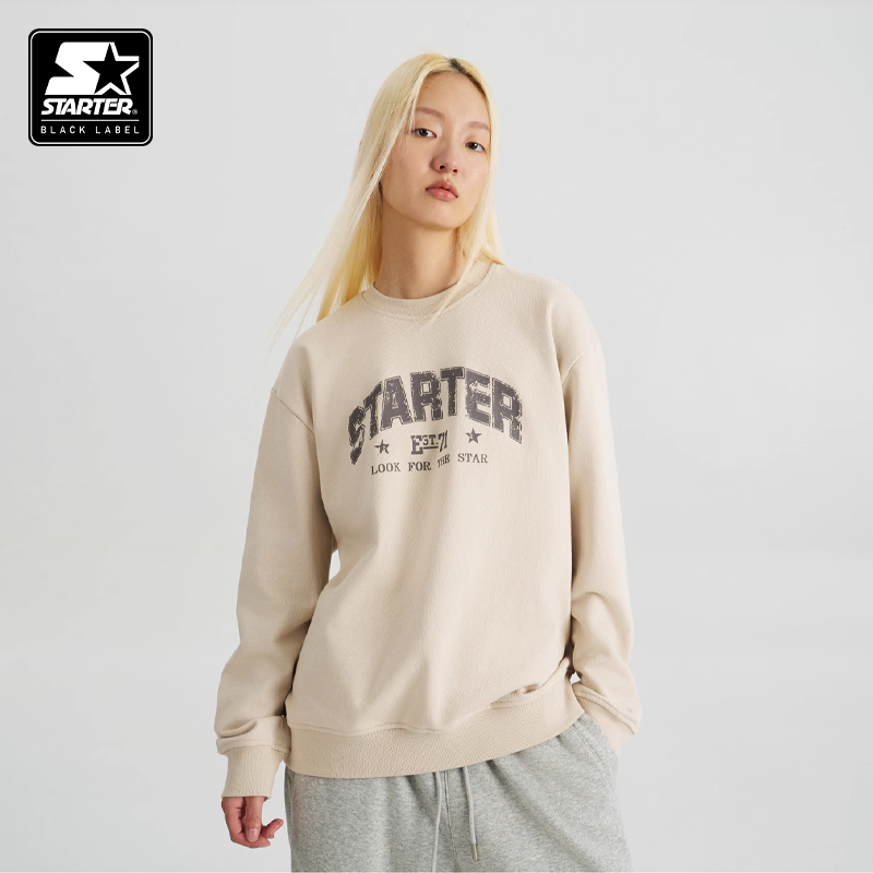 STARTER卫衣2024秋冬新款男女同款休闲保暖印花圆领套头卫衣上衣