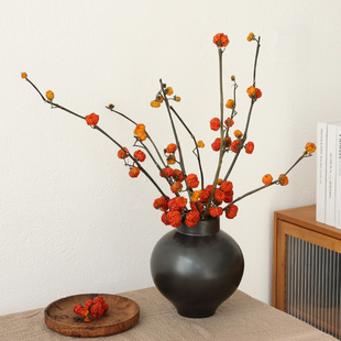 天然小南瓜干花花束干树枝干果灯笼果红果禅意侘寂风干高级感真花