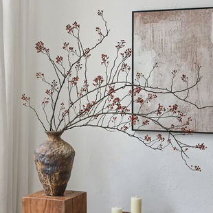 山归来侘寂风干花花束客厅摆设干枝干树枝高级感真花花瓶插花摆件