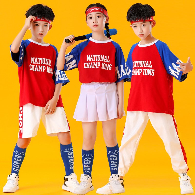 新款儿童啦啦操拉拉队表演服装小学生合唱服班服运动会服演出服装