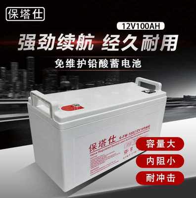 定制保塔仕UPS电源电池铅酸免维护蓄电池12V100AH不间断电源EPS电