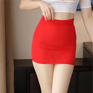 冰丝透明超薄伪娘半身裙男士变装cd夜店女装大佬性感纯色包臀短裙