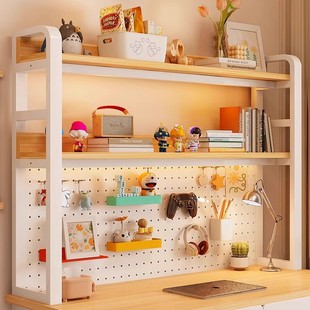 电脑桌桌面置物架学习书桌多层收纳分层架桌上洞洞板书架整理神器
