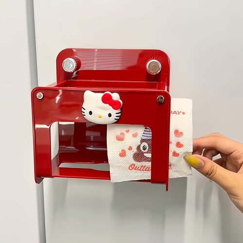 Kitty纸巾盒壁挂式化妆室厕所吸盘卫生纸盒卫生纸盒洗脸巾置物架