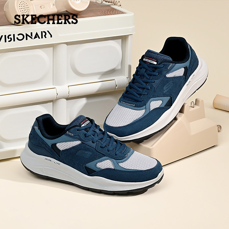 斯凯奇官方正品男鞋新款秋冬减震软底跑步鞋男士舒适休闲运动鞋子
