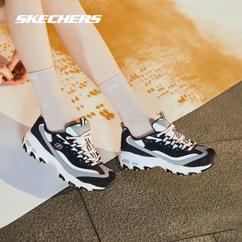 斯凯奇女鞋厚底增高老爹鞋