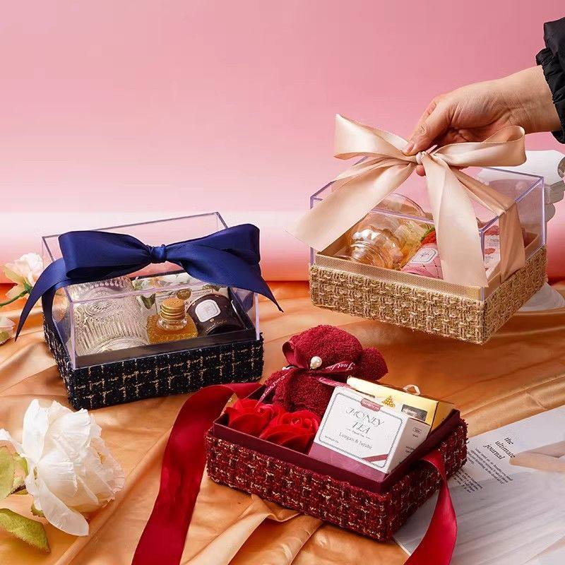 伴娘伴手礼盒子空盒女高端中式结婚婚礼喜糖盒高级感小香风提亲盒