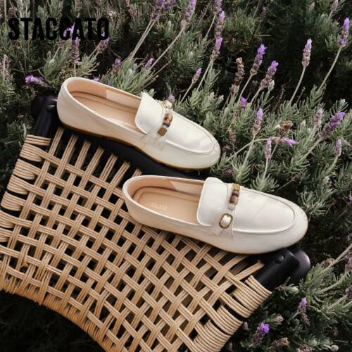 思加图2026新款豆豆奶油乐福鞋奶油鞋一脚蹬单鞋女鞋EJR03AA6