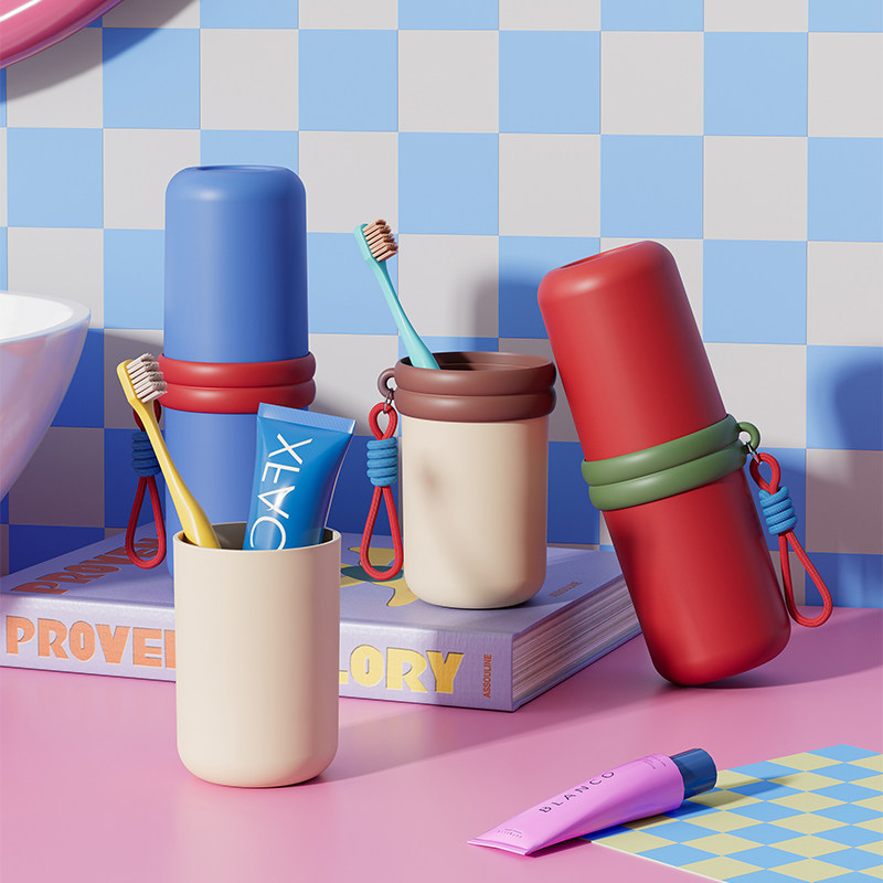 旅行洗漱杯便携牙刷收纳盒学生宿舍用牙具杯刷牙漱口杯子旅游套装