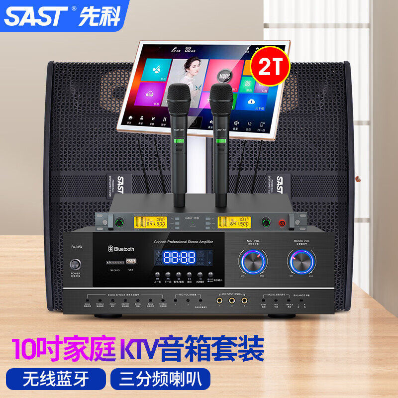 先科（SAST） A90家庭KTV音响10吋三分频家用影院音箱木质重低音