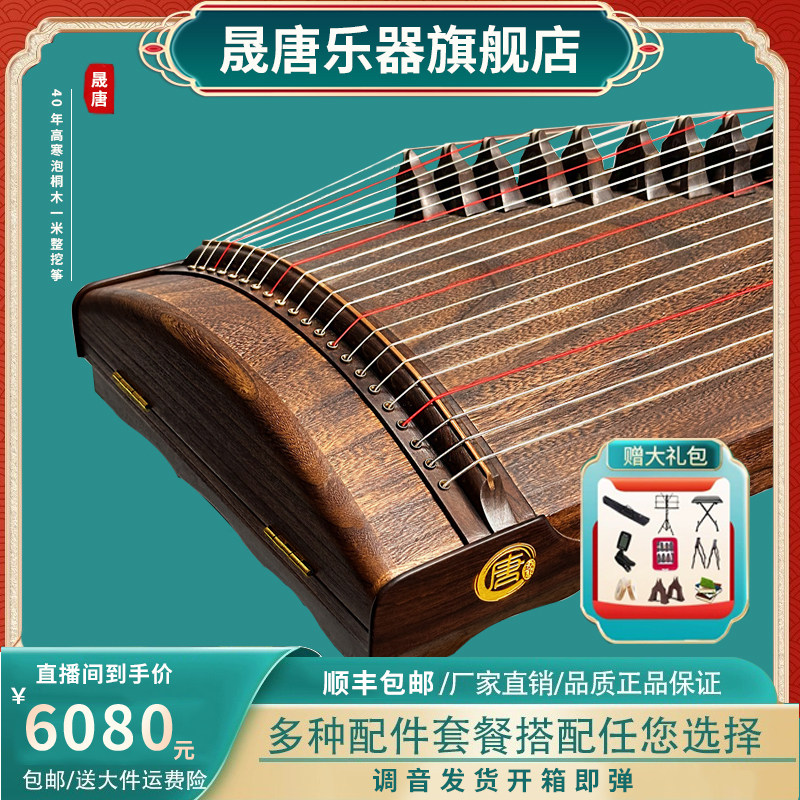 晟唐古筝 清颂1米21弦黑檀素面初学者儿童便携式演奏古筝迷你小筝