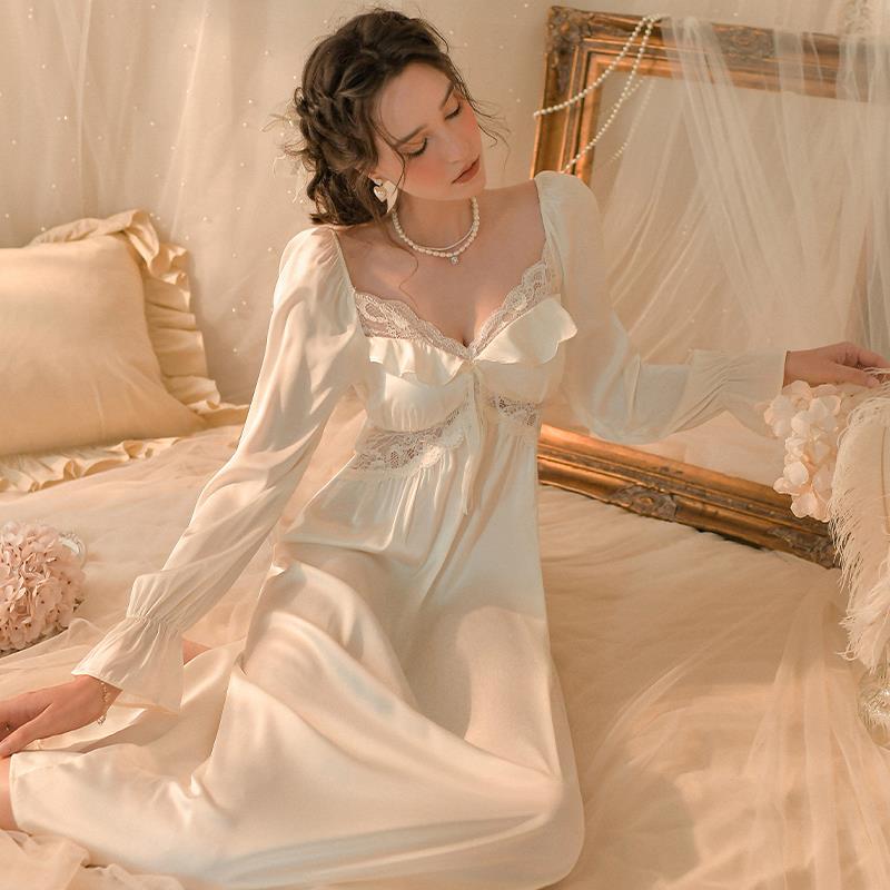 维多利亚性感睡衣女秋冬法式纯欲