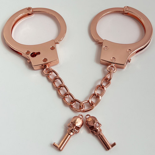 加厚手铐玩具密室道具手扣长链不锈钢影视道具铁手拷合金脚拷锁