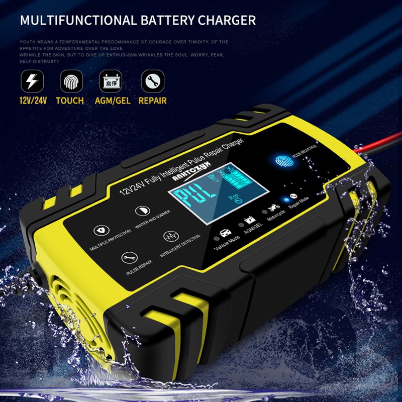 12V/24V 8A Full Automatic Car Battery Charger Power Pulse Re