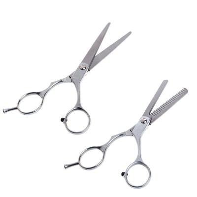 2 pc Professional Hair Cutting Thinning Scissors Shears Barb