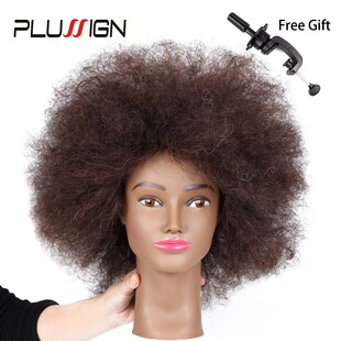 Traininghead Salon Afro Mannequin Head Human Hair Dummy Doll