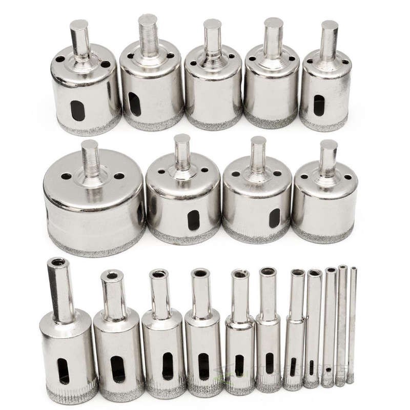 20 Pcs 3-50mm Diamond Drill Bits Set Hole Saw Cutter Tool Gl