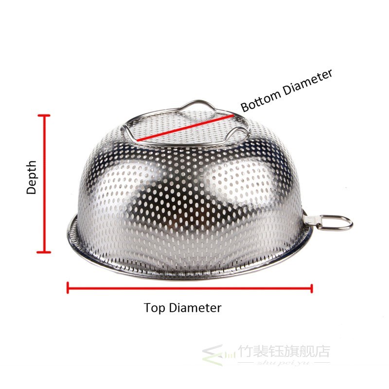 Stainless Steel Kitchen Hole Dense Mesh Sifter Colander Stra