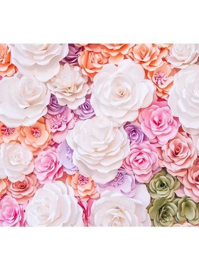 7x5ft Photography Backdrop 3D color pink paper flower wall g