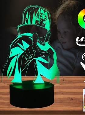 Japan Anime Creative 3D Naruto Sasuke chiha Itachi LED Room