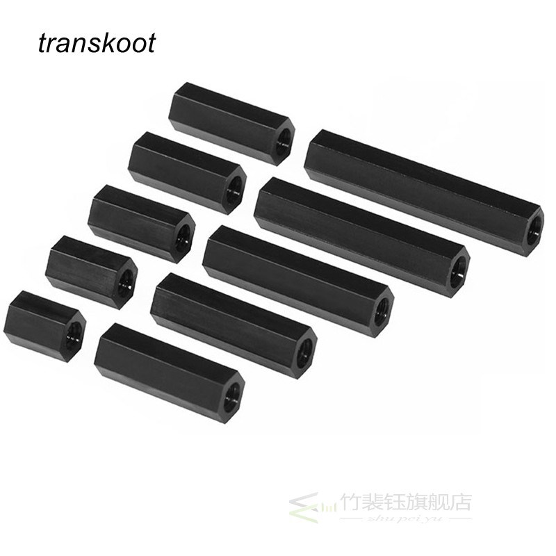 50Pcs M2 M2.5 M3 M4 Black Hex Nylon Standoff Spacer Column F