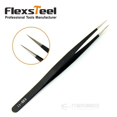 Flexsteel 6pcs/set ESD Tweezers Non-magnetic Forceps Anti-st