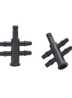 4-way 3 mm Barbed Hose Splitters with Female 4 mm Interface