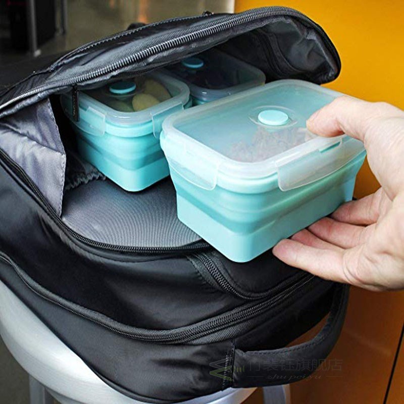Lunch-Box Bowl Food-Container Microwave Foldable Silicone Ca