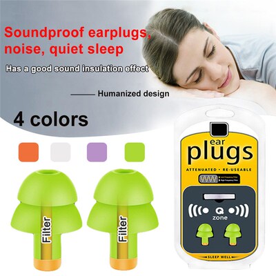 2pairs Anti-noise Ear Plug Sound Insulation Protection Earpl