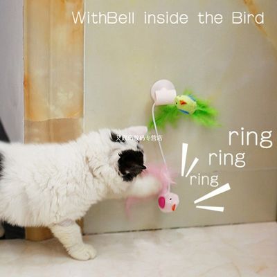 New Cat Toys Interactive Bird Design Toy Teaser Wand Window