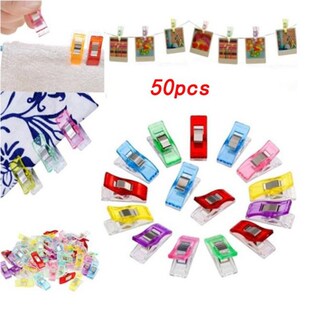 50 mixed plastic clips for DIY quilting fabric sewing proces