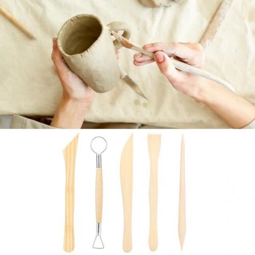 Set 2 Set Clay Wood Sculpting Tool Wooden Handle Pottery Car