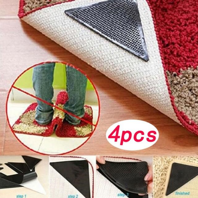 4 pieces household triangle rubber carpet anti-skid pad patc